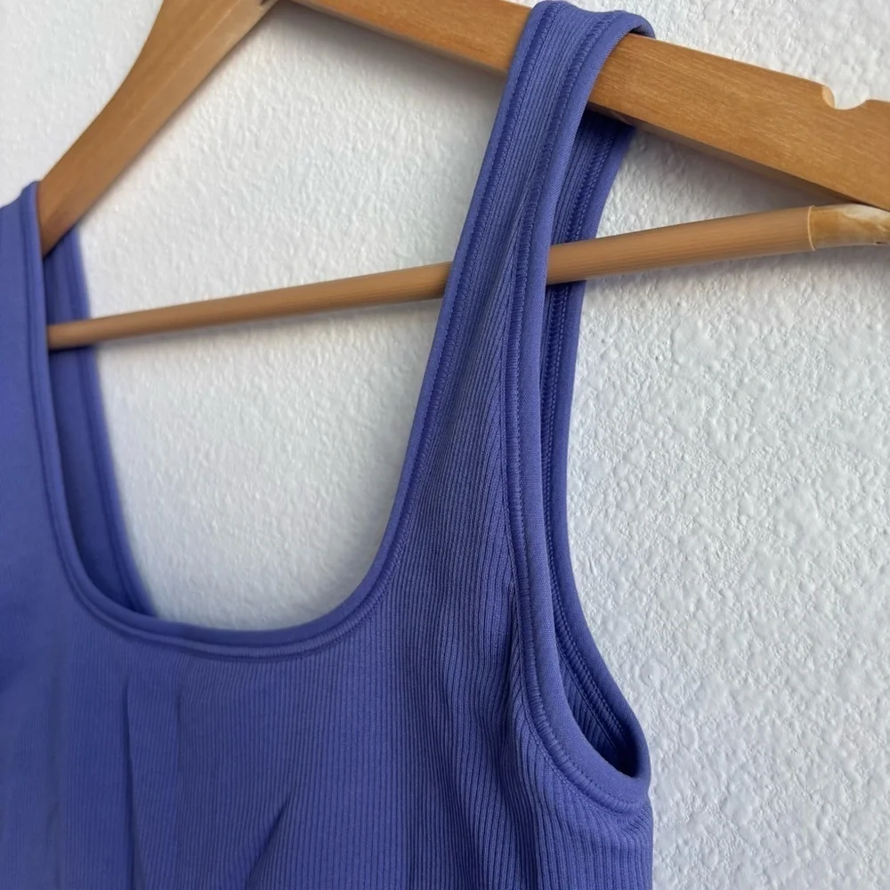 NWOT Athleta Aurora Ribbed Purple Adonis Blue Active Romper Bodysuit Shortie XS